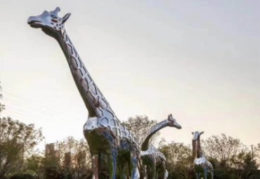 不銹鋼長頸鹿雕塑動物園大型模型擺件