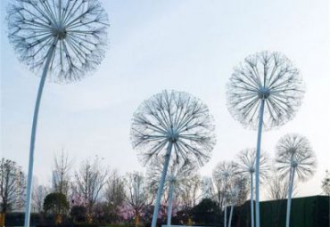 公園草坪不銹鋼抽象植物景觀蒲公英雕塑