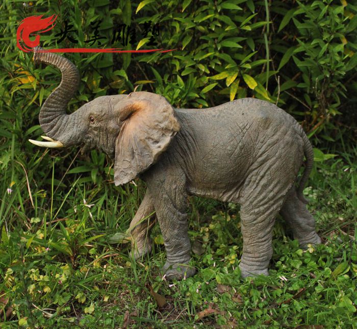 園林玻璃鋼仿真動物景觀大象雕塑圖片