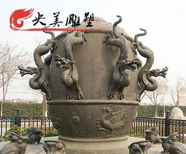 景點(diǎn)廣場擺放鑄銅地動(dòng)儀傳統(tǒng)文化地標(biāo)性園林雕塑圖片